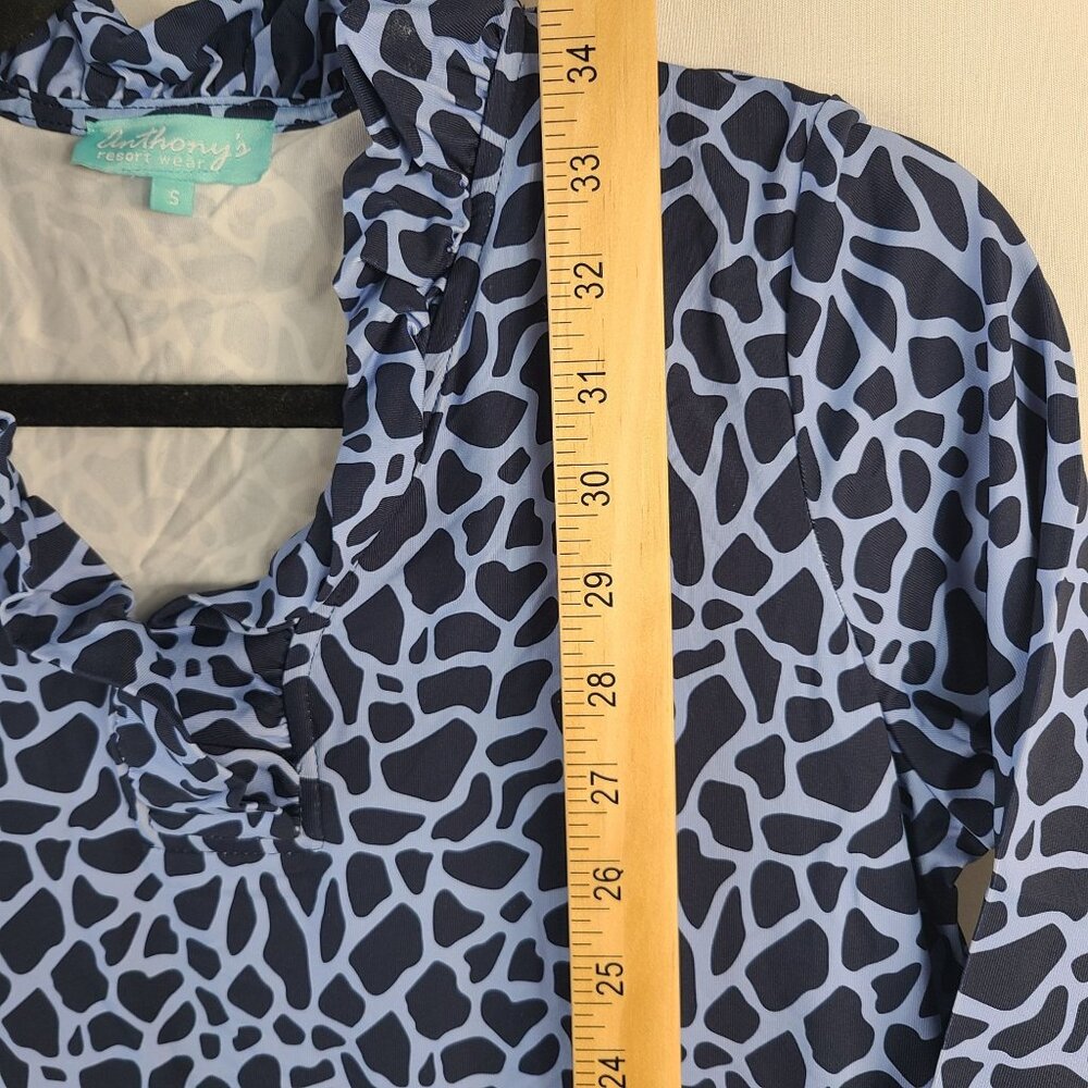 Anthonys Resort Wear Women's Periwinkle & Navy Giraffe Print Dress Sz S UPF 50+ - Picture 6 of 7